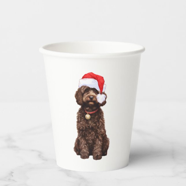 Cockapoo Weihnachten Pappbecher (Vorderseite)