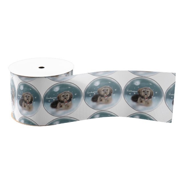 Cockapoo Weihnachten Ripsband (Spule)