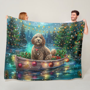 Cockapoo Weihnachtliche Reise Fleecedecke