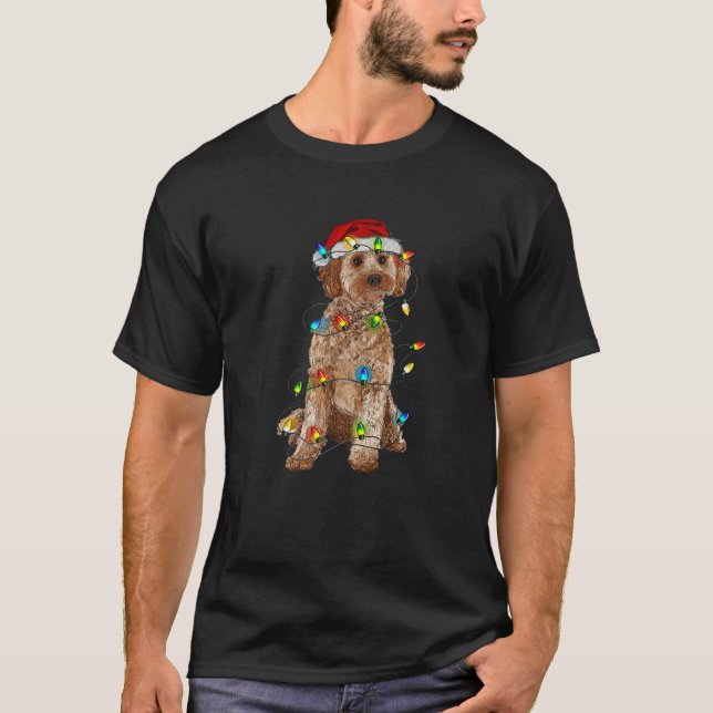Cockapoo Weihnachtsbaum Light Pajama Dog Lover Xma T-Shirt (Vorderseite)