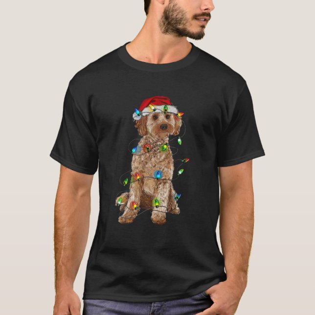 Cockapoo Weihnachtsbaum Light Pajama Dog Lover Xma T-Shirt (Vorderseite)
