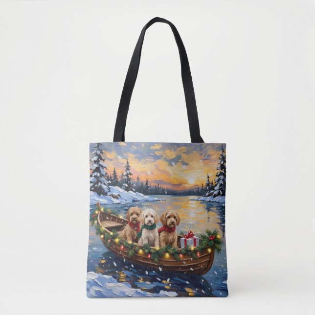 Cockapoo-Weihnachtsboot-Feiertag (Vorderseite)