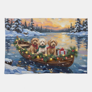 Cockapoo Weihnachtsboot Urlaub Geschirrtuch