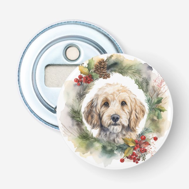 Cockapoo Weihnachtsfeier Festliche Jungfrau Flaschenöffner (Vorderseite)