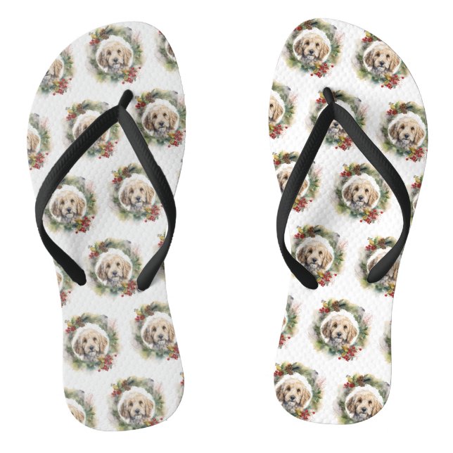Cockapoo Weihnachtsfeier Festliche Jungfrau Flip Flops (Fußbett)