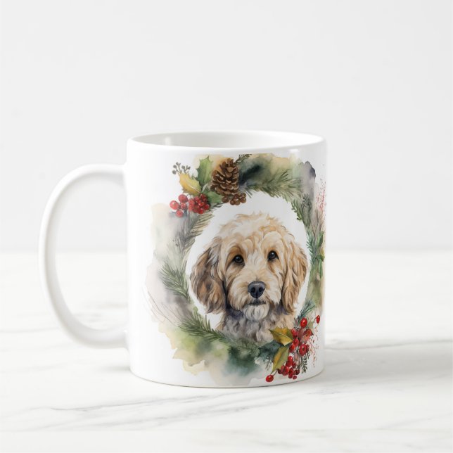Cockapoo Weihnachtsfeier Festliche Jungfrau Kaffeetasse (Links)