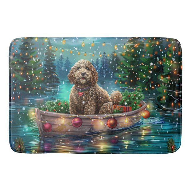 Cockapoo Weihnachtsfest Reise Badematte (Vorderseite)