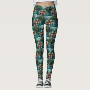 Cockapoo Weihnachtsfest Reise Leggings
