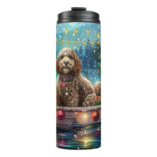Cockapoo Weihnachtsfest Reise Thermosbecher (Vorderseite)
