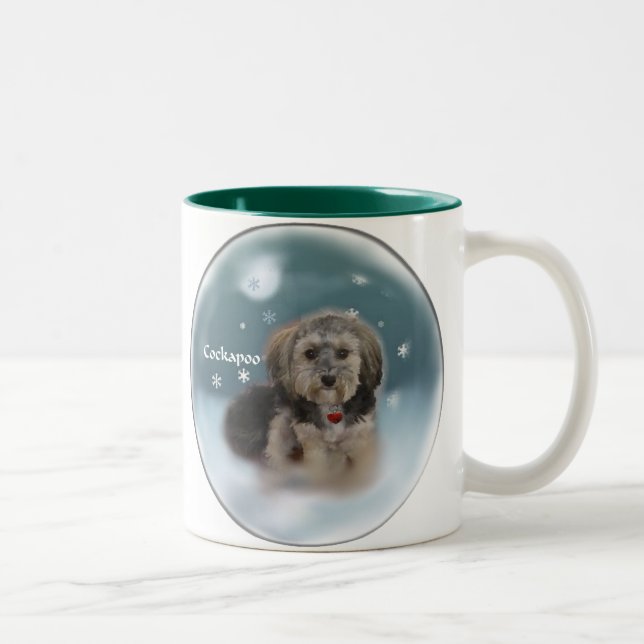 Cockapoo Weihnachtsgeschenke Zweifarbige Tasse (Rechts)