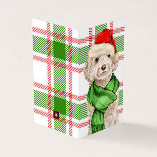 Cockapoo Weihnachtshund Roter und Grüner Karierter