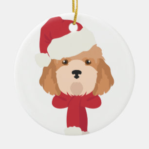 Cockapoo Weihnachtsschmuck. Schneeflocke Dekoratio Keramik Ornament