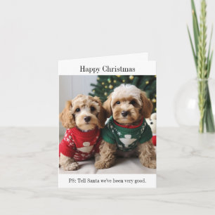 Cockapoo Welpen Weihnachtskarte Karte