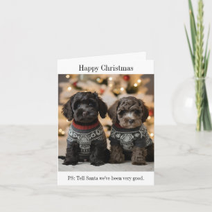 Cockapoo Welpen Weihnachtskarte Karte