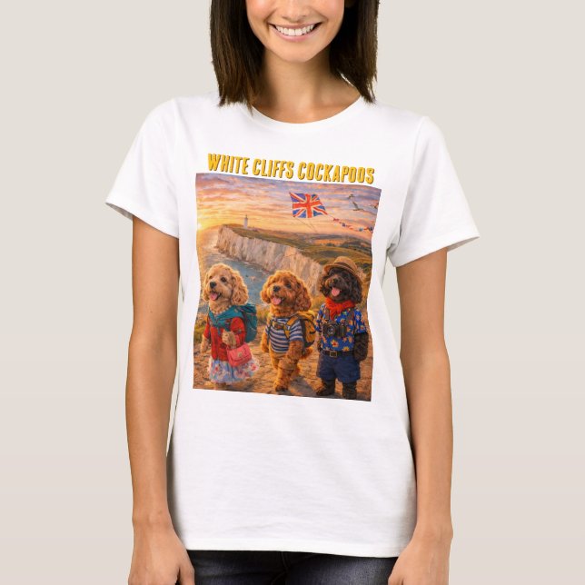 Cockapoo White Cliffs Shirt Lustiges Hundegeschenk (Vorderseite)