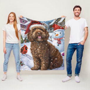 Cockapoo Winter Wunderland Weihnachtsfreuden Fleecedecke