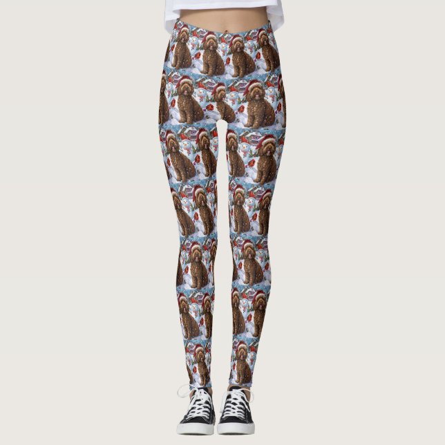 Cockapoo Winter Wunderland Weihnachtsfreuden Leggings (Vorderseite)