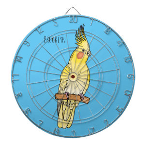 Cockatiel bird cartoon illustration  dartscheibe