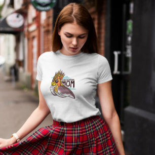 Cockatiel Bird Mama Cartoon T-Shirt