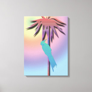 Cockatiel Climbing Palme Tree Canvas Print Leinwanddruck