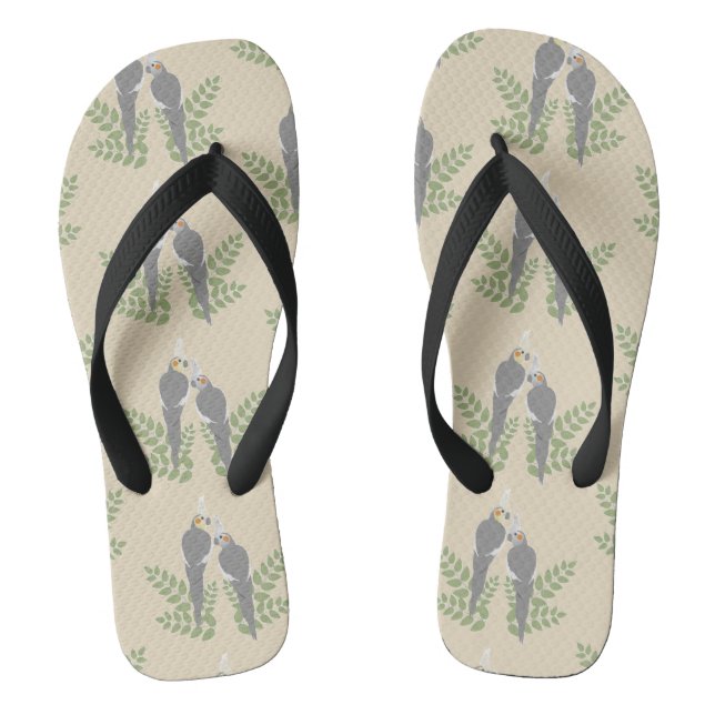 Cockatiel Couple Flip Flops (Fußbett)