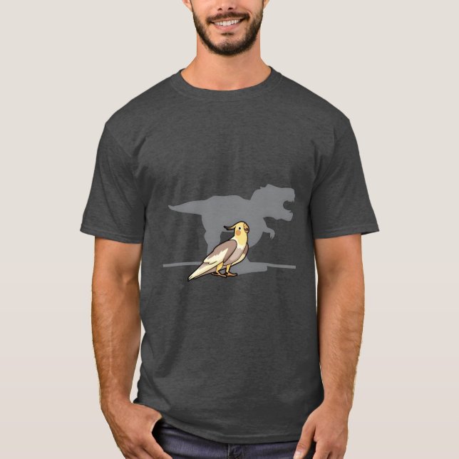 Cockatiel-Dino-Vogelgeschenk Vintag T-Shirt (Vorderseite)