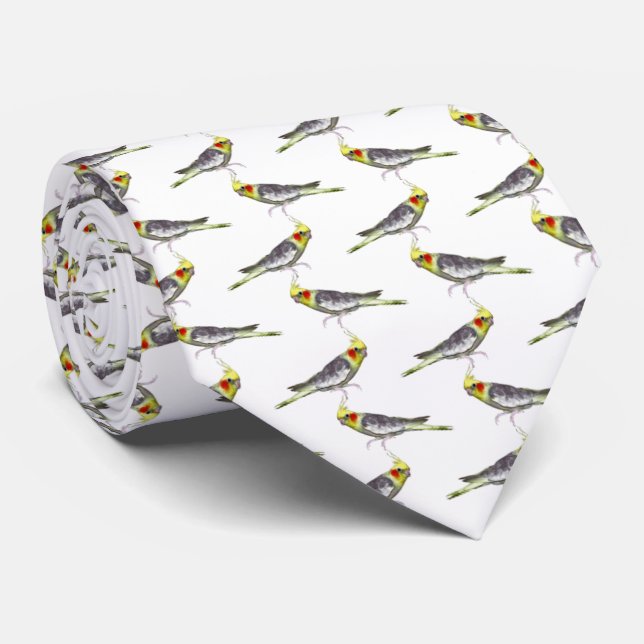 Cockatiel Frenzy Krawatte beidseitig (Farbe auswäh (Gerollt)
