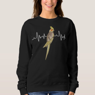 Cockatiel Heartbeat Ekg Pulseline Aviärer Papagei Sweatshirt