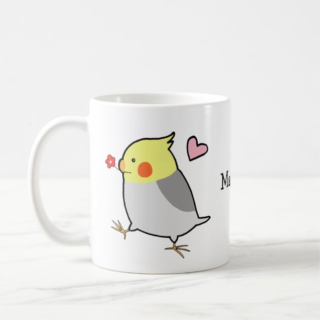 Cockatiel Individuelle Name Cockatoo Parrot Budgie Kaffeetasse (Links)