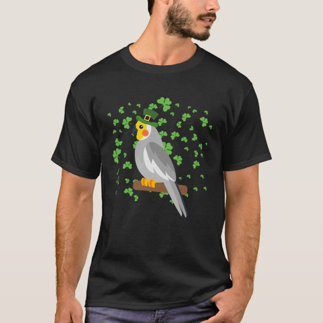 Cockatiel Leprechaun Shamrock St Patricks Day T-Shirt (Vorderseite)