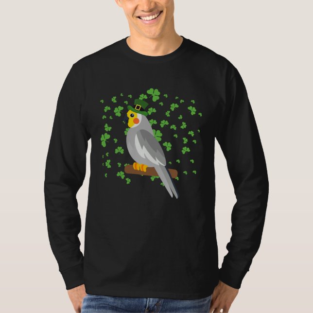 Cockatiel Leprechaun Shamrock St Patricks Day T-Shirt (Vorderseite)