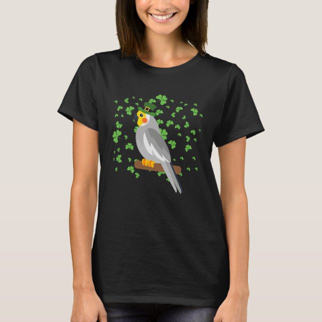 Cockatiel Leprechaun Shamrock St Patricks Day T-Shirt (Vorderseite)