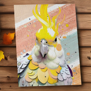 Cockatiel Niedlich Pet Bird Animal Lover Gelb Grau Puzzle