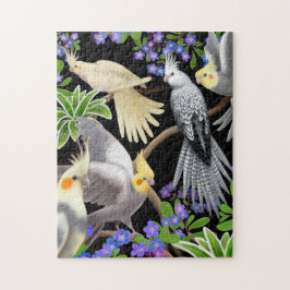 Cockatiel-Papageien im Puzzle
