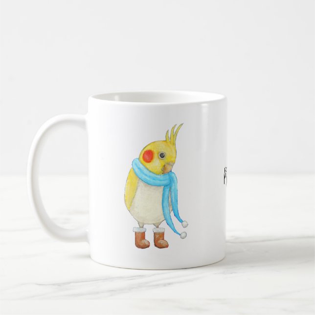 Cockatiel Parrot Budgie Pet Bird Lover Custom Gesc Kaffeetasse (Links)