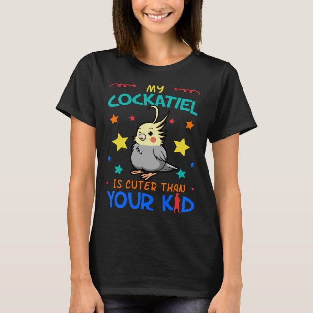 Cockatiel Parrot Cockatoo Lutino Quarrion Weiro Bi T-Shirt (Vorderseite)