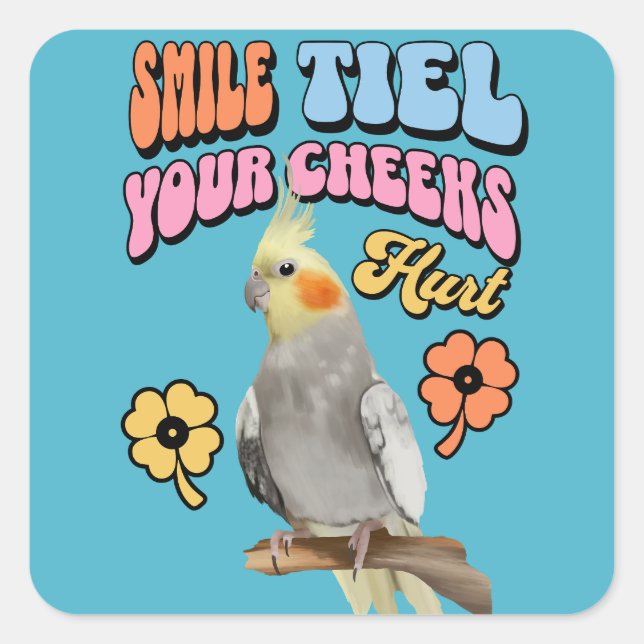 Cockatiel Parrot Quadratischer Aufkleber (Vorderseite)