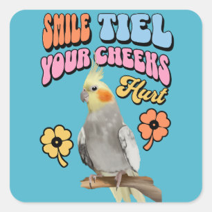 Cockatiel Parrot Quadratischer Aufkleber