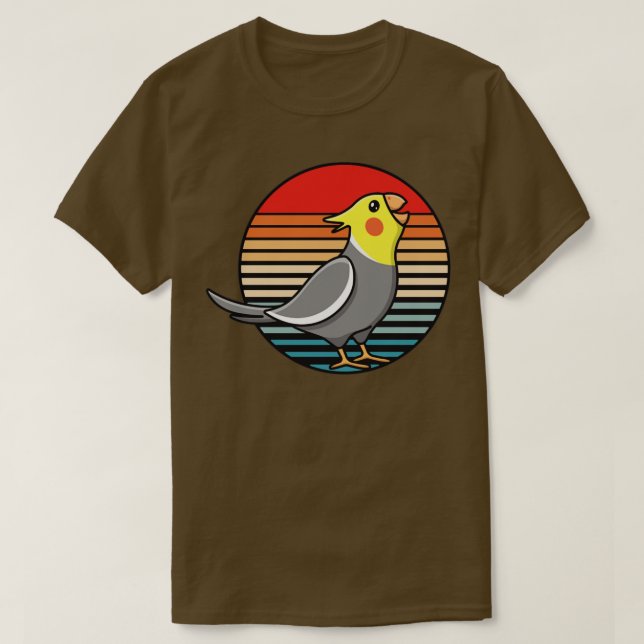 Cockatiel Retro Sunset Women Girls schreien Parro T-Shirt (Design vorne)