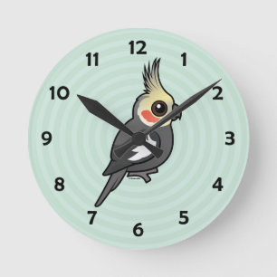 Cockatiel Runde Wanduhr