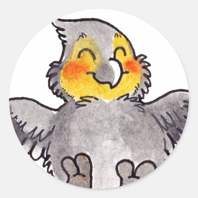 Cockatiel Runder Aufkleber (Vorderseite)