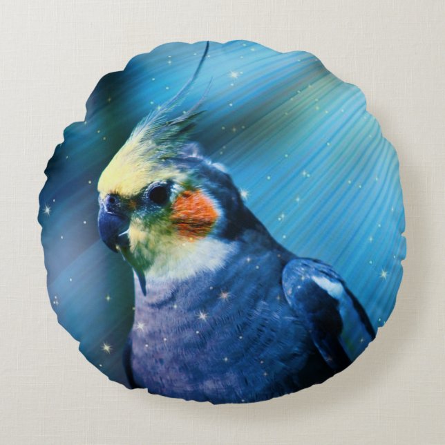 Cockatiel Rundes Kissen (Vorderseite)