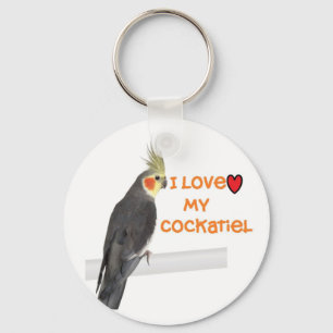 Cockatiel-Schlüsselanhänger "ich Liebe mein Schlüsselanhänger
