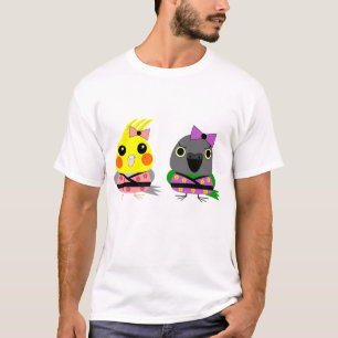 Cockatiel und Senegal-Papagei in den Kimonos T-Shirt