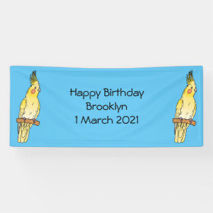 Cockatiel-Vogel-Cartoon Banner