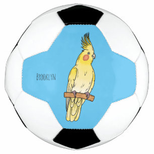 Cockatiel-Vogel-Cartoon Fußball