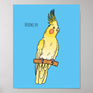 Cockatiel-Vogel-Cartoon Poster