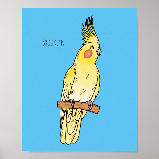 Cockatiel-Vogel-Cartoon Poster (Vorne)