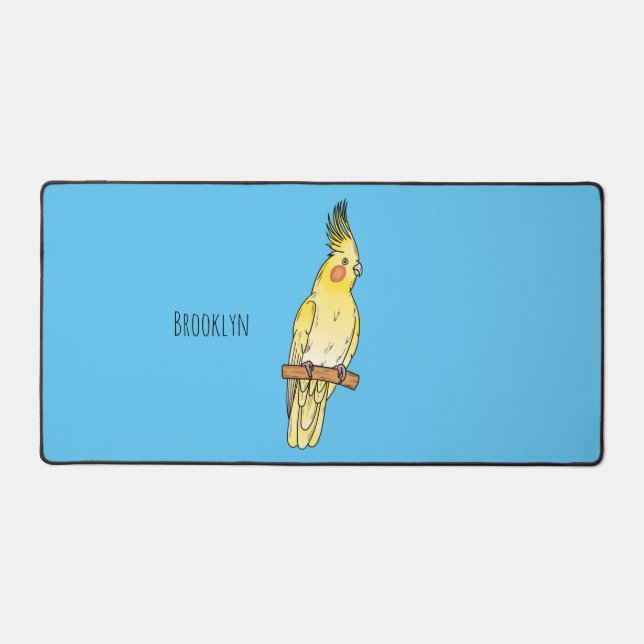 Cockatiel-Vogel-Cartoon Schreibtischunterlage (Vorderseite)