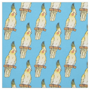 Cockatiel-Vogel-Cartoon Stoff
